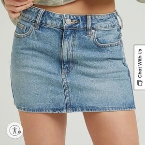 PacSun Bella Medium Indigo Denim Mini Skirt
